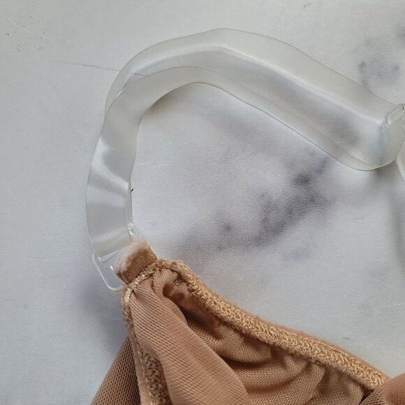 Revolution womens large leotard caramel brown shapewear sheer sleeveless - Picture 5 of 7